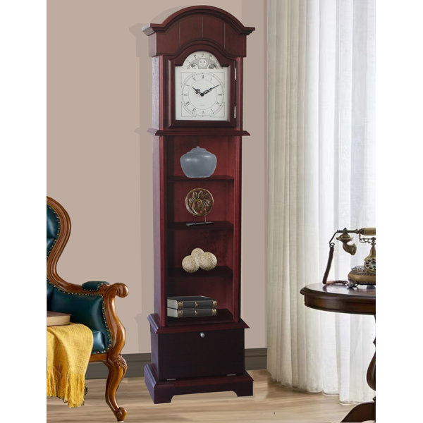 Ophelia & Co. 71.75" Wood Floor Clock & Reviews Wayfair